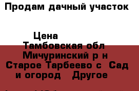 Продам дачный участок › Цена ­ 200 000 - Тамбовская обл., Мичуринский р-н, Старое Тарбеево с. Сад и огород » Другое   